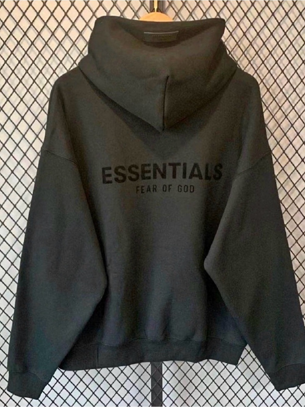Essentials Men’s Black Hoodie with Subtle Chest Logo - Picture 2 of 2